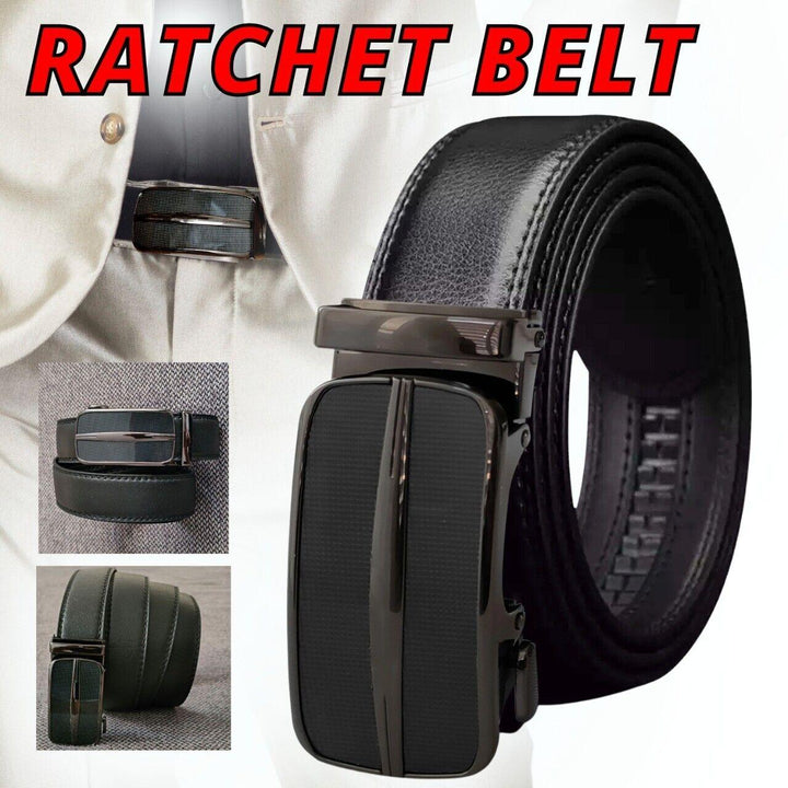 Microfiber Leather Mens Ratchet Belt Belts For Men Adjustable Size, Slide Buckle - Super Amazing Store