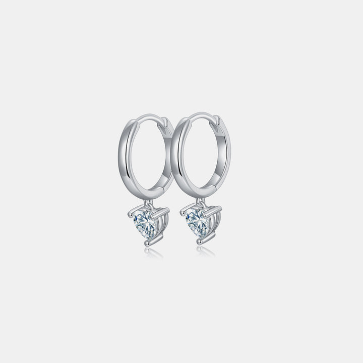 1 Carat Moissanite 925 Sterling Silver Heart Earrings Trendsi