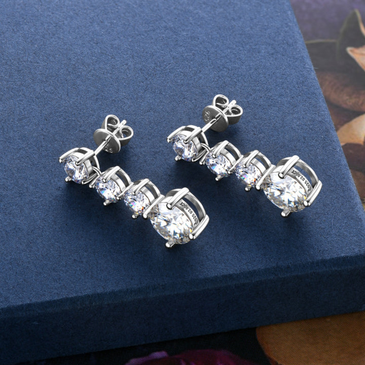 4 Carat Moissanite 925 Sterling Silver Earrings Trendsi