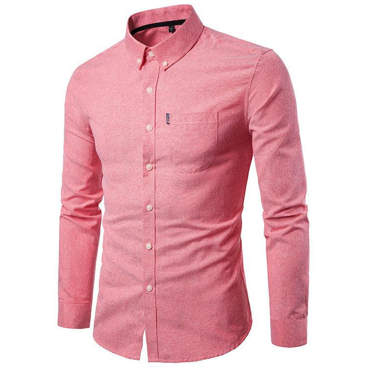 Men S Shirts Korean Men Slim Long Sleeve Dress Shirt - Super Amazing Store