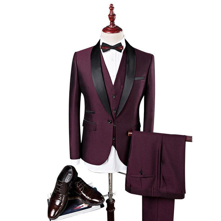 Men 3 Pieces Suit Set Men Wedding Suits Groom Tuxedos - Super Amazing Store