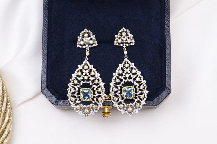 Luxury Custom 925 Silver Blue Luxury Earrings - Super Amazing Store