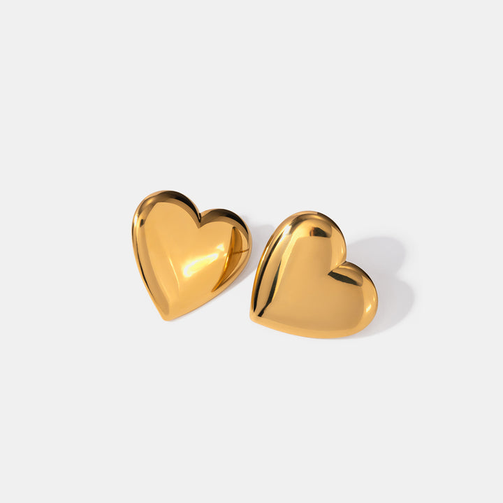 Stainless Steel Heart Stud Earrings Trendsi