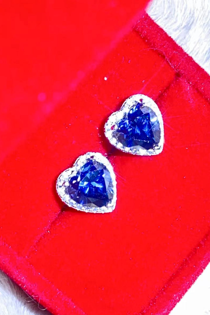 4 Carat Moissanite Heart-Shaped Stud Earrings Trendsi