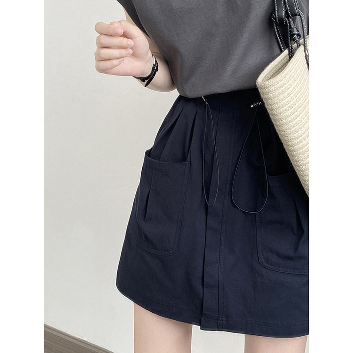 Drawstring Elastic Waist Skirt Large Workwear With Pocket Skirt - Super Amazing Store