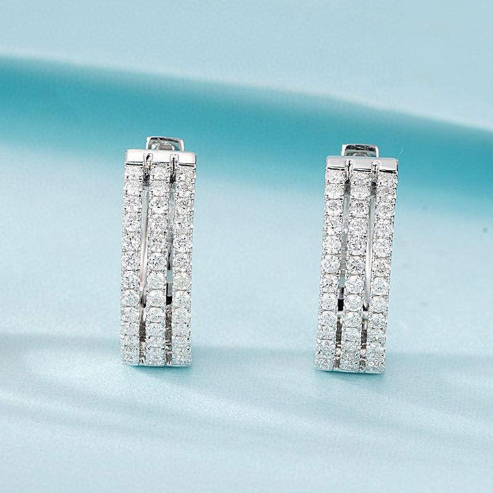 18K White Gold Natural Diamond Earrings - Super Amazing Store