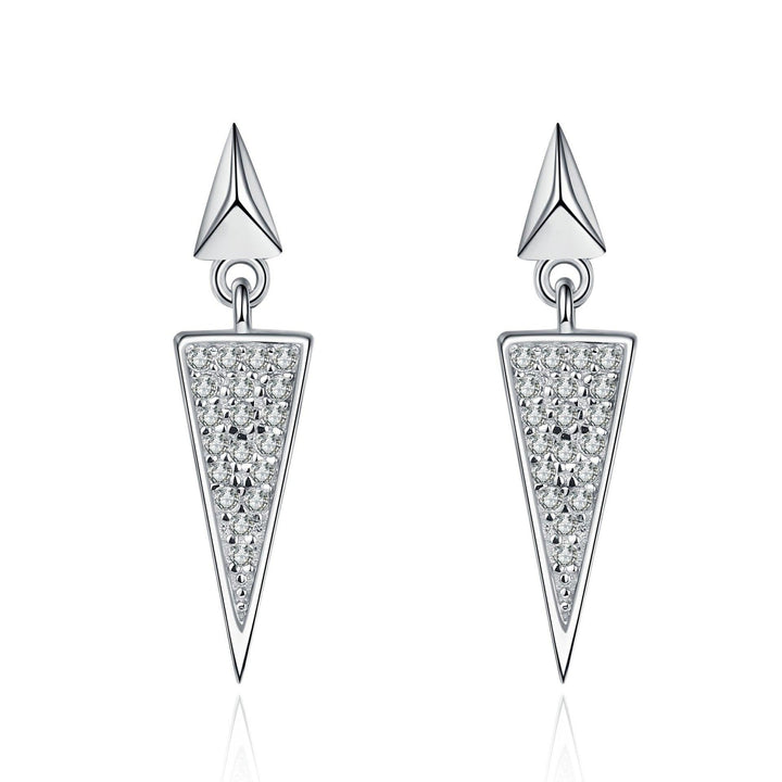 Triangle Stud Earrings Mossan Diamond Full Set - Super Amazing Store