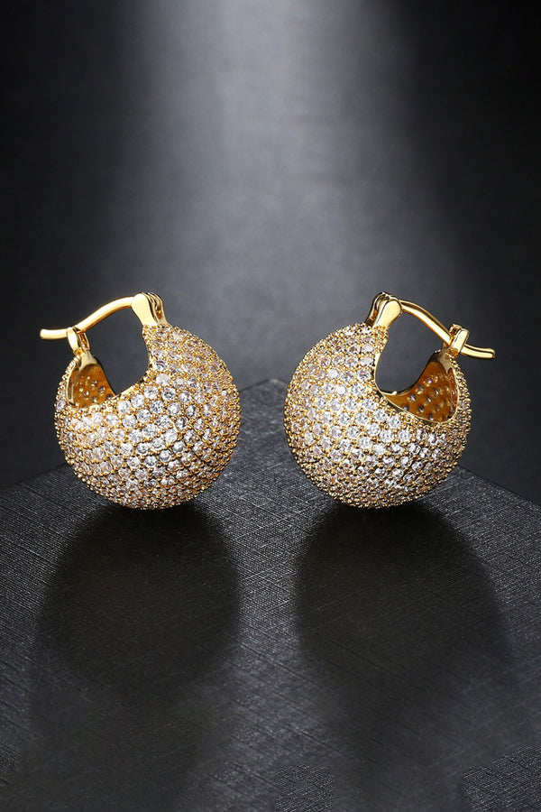 Inlaid Cubic Zirconia Brass Earrings Trendsi