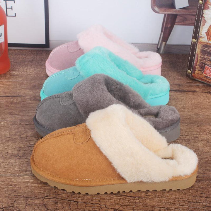 Men's And Women's Cowhide Toe Warm Slippers - Super Amazing Store