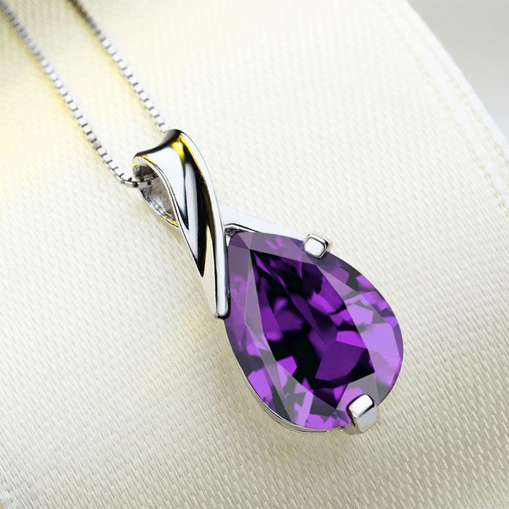 Sweet Purple Crystal Women's Necklace Angel Tears - Super Amazing Store