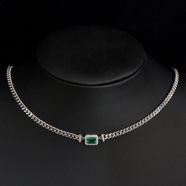 Emerald Pendant 925 Silver Adjustable Simple Necklace - Super Amazing Store