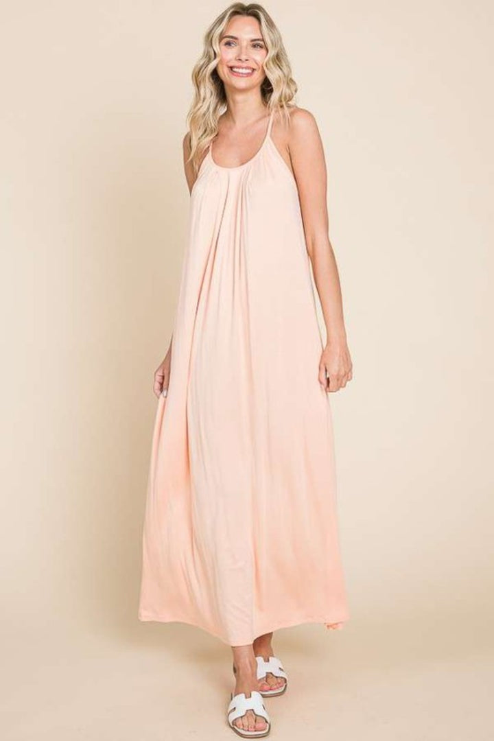 Culture Code Full Size Tie Back Maxi Cami Dress Trendsi