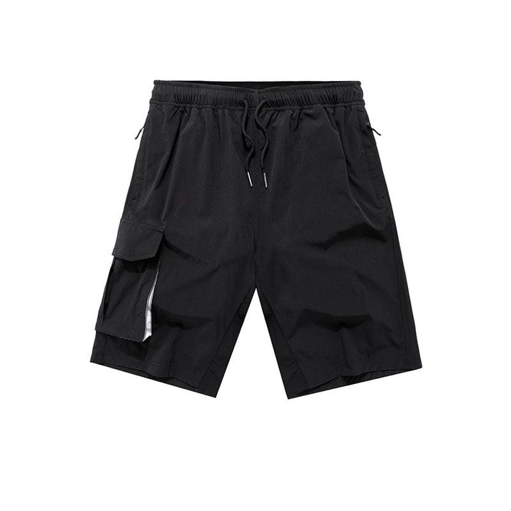 Quick-dry Breathale Solid Thin Cool Elastic Waist Men Pants Zipper Pocket Sports Light Shorts - Super Amazing Store