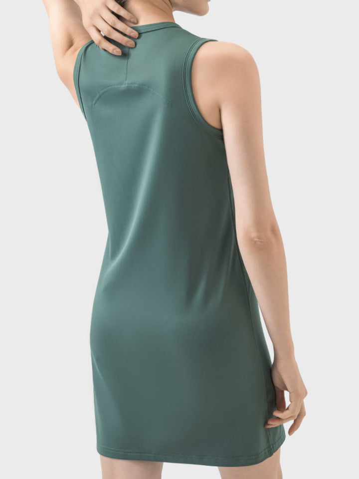 Round Neck Sleeveless Active Dress Trendsi