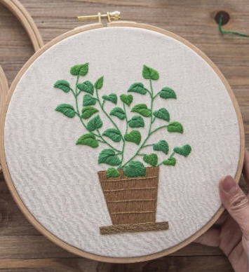 Cross stitch of green plants - Super Amazing Store