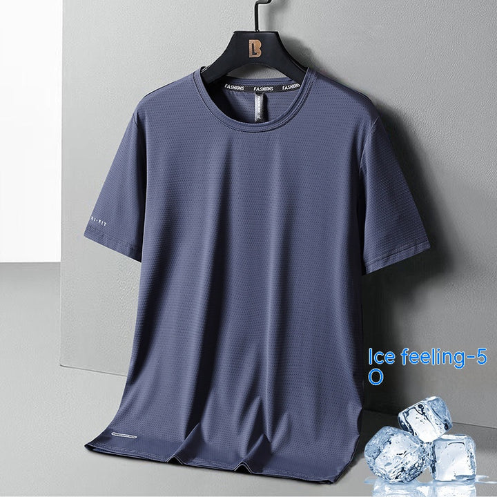 Summer Ice Silk Quick-drying Loose Breathable Short Sleeve Q2