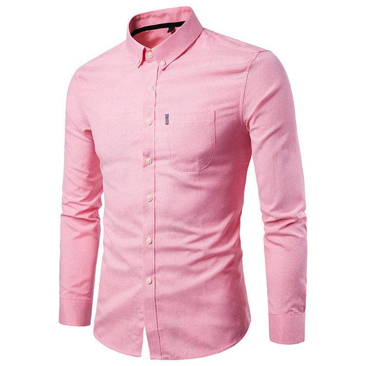 Men S Shirts Korean Men Slim Long Sleeve Dress Shirt - Super Amazing Store