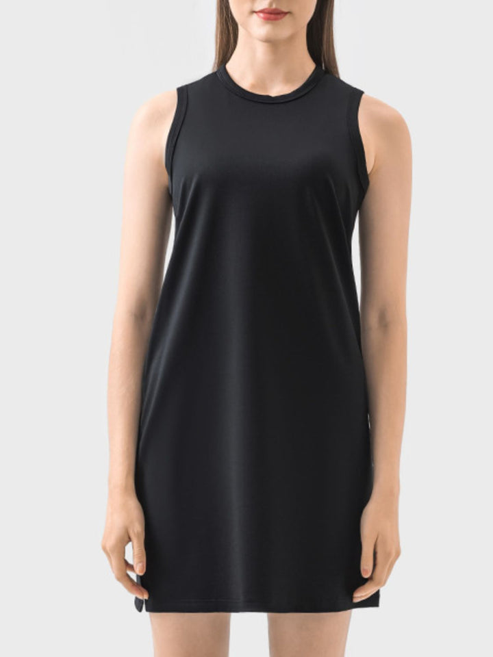 Round Neck Sleeveless Active Dress Trendsi