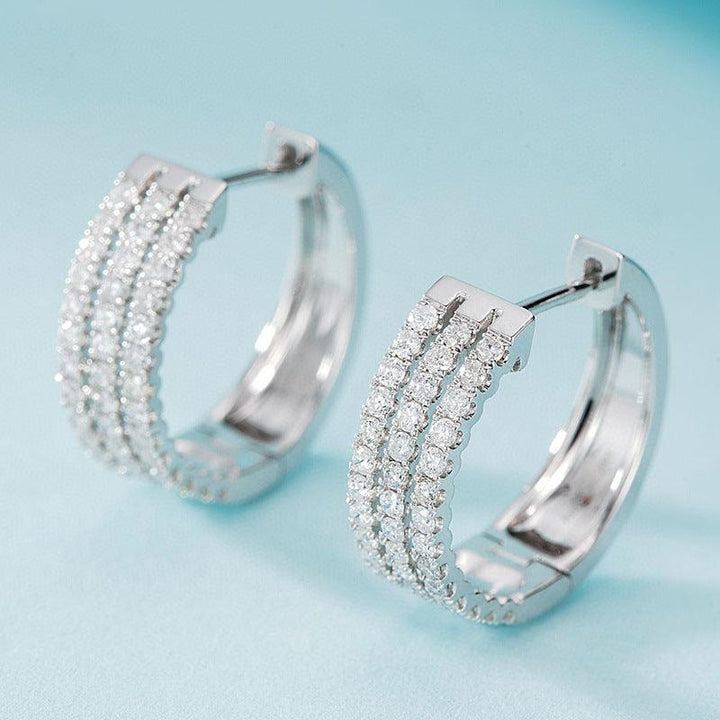 18K White Gold Natural Diamond Earrings - Super Amazing Store