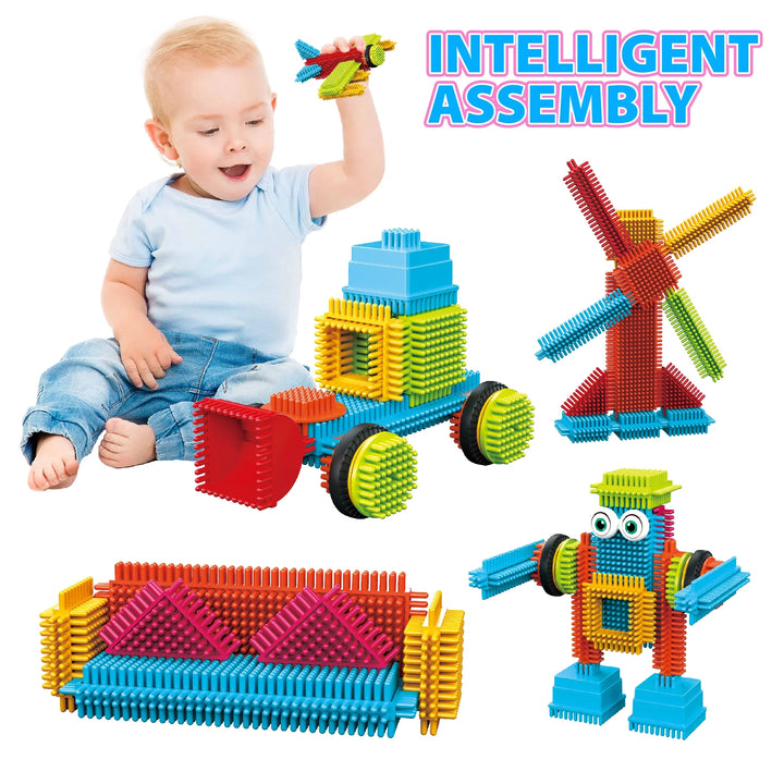 ST6 Bristle Building Set - STEM Toy Building Blocks, Preschool Learning, 100 Pcs