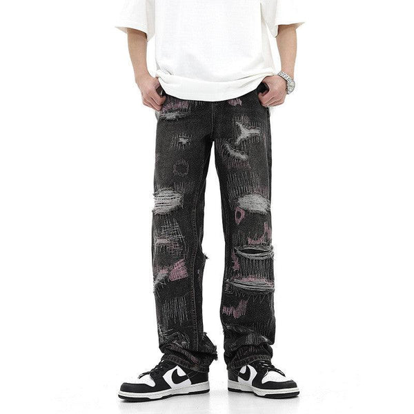 Men's New Straight Jeans With Holes - Super Amazing Store