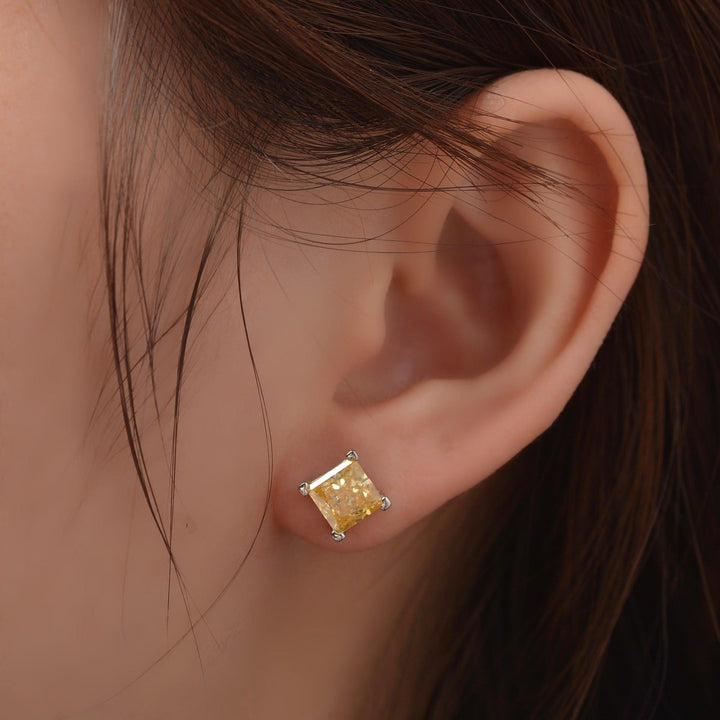High Carbon Diamond Stud Ice Flower Cut Earrings - Super Amazing Store