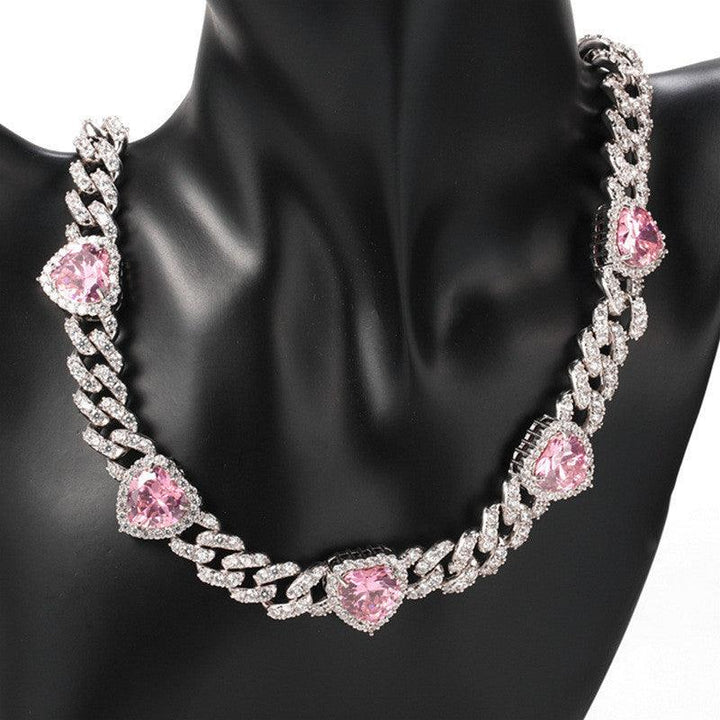 Color Love Necklace Female Chain Necklace Zircon INS Popular - Super Amazing Store