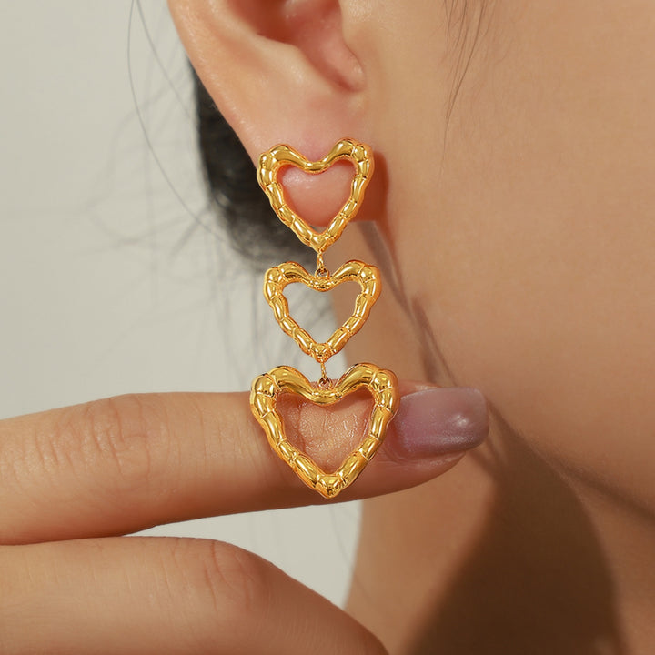 Titanium Steel Heart Earrings Trendsi