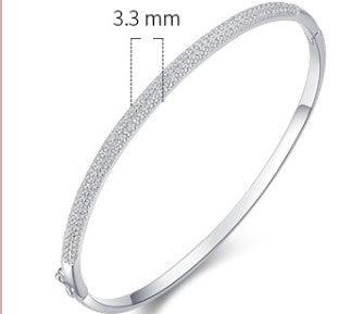 S925 Sterling Silver Bracelet Female Opening Oval - Super Amazing Store