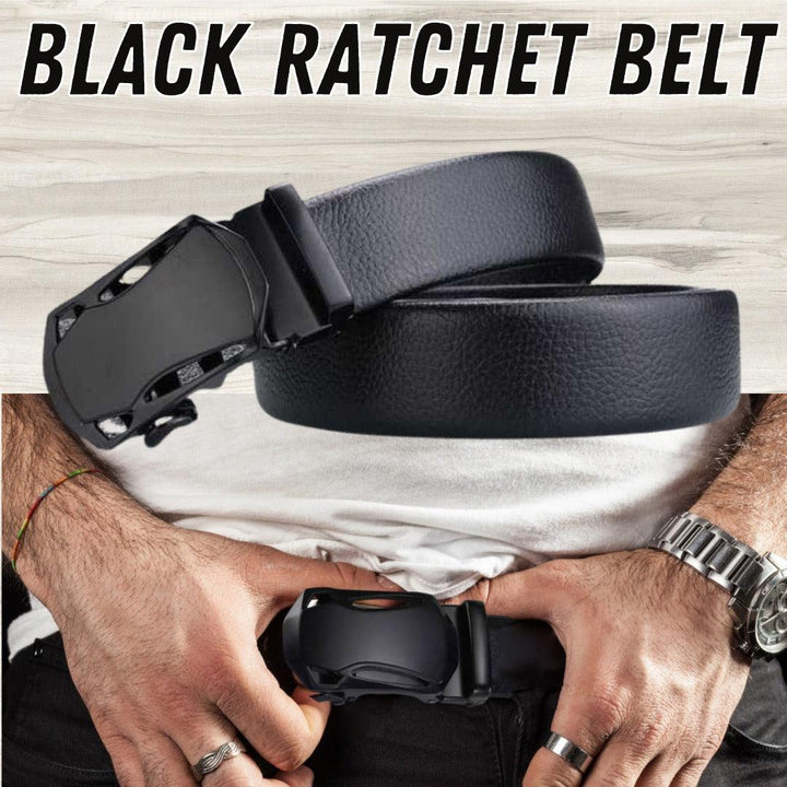 Microfiber Leather Ratchet Belt Adjustable Automatic Buckle Black Belts For Men - Super Amazing Store