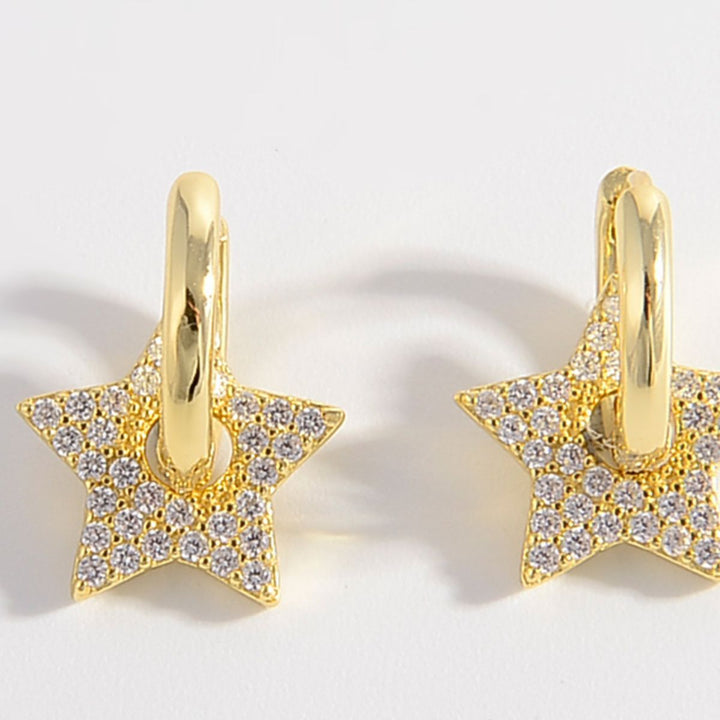 925 Sterling Silver Zircon Star Earrings Trendsi