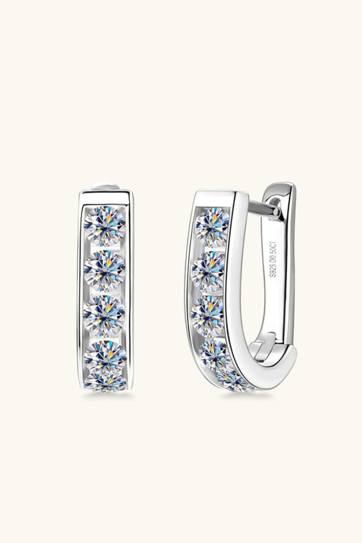 1 Carat Moissanite 925 Sterling Silver Earrings Trendsi