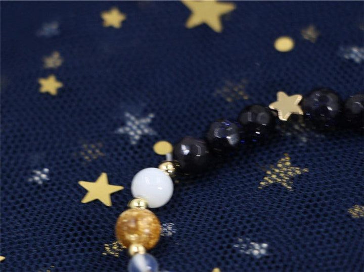 The Ruler Of The Universe And Galaxy 8 Planets Blue Sandstone Bracelet - Super Amazing Store