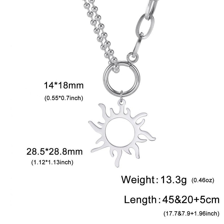 Titanium Steel Sun Pendant Necklace Clavicle Chain - Super Amazing Store