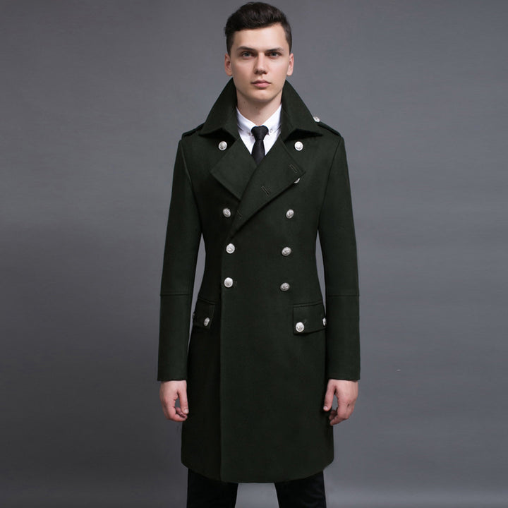 Double-row Retro Woolen Coat Man Q2