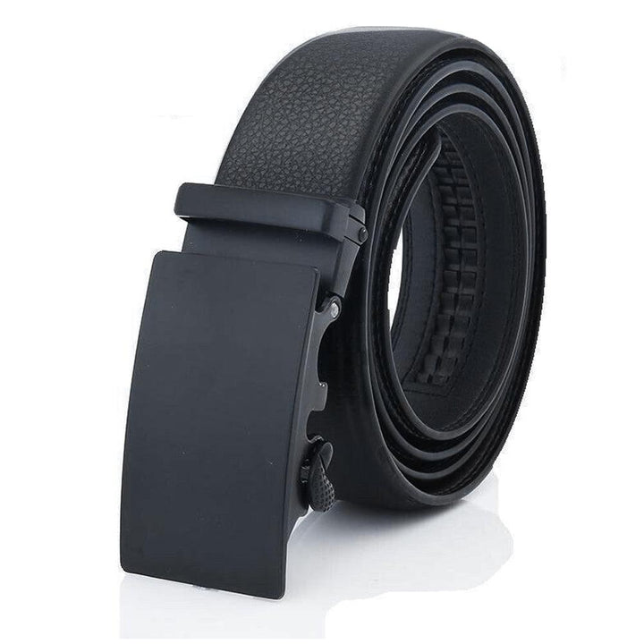 Microfiber Leather Mens Ratchet Belt Belts For Men Adjustable Automatic Buckle Black - Super Amazing Store