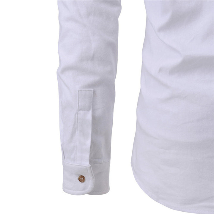 Men Shirts Korean Men Slim Long Sleeve Dress Shirt Q2