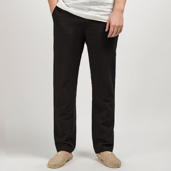 Chinese Style Men's Linen Men's Casual Pants Q2