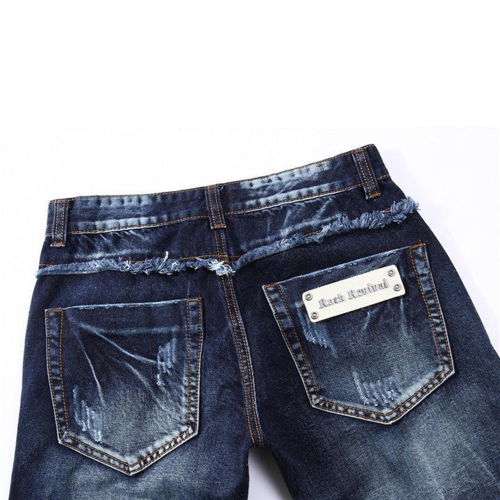 Panelled Statement Jeans Frayed Slim Fit - Super Amazing Store