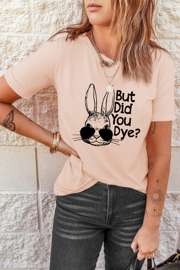 Rabbit Graphic Round Neck T-Shirt Trendsi