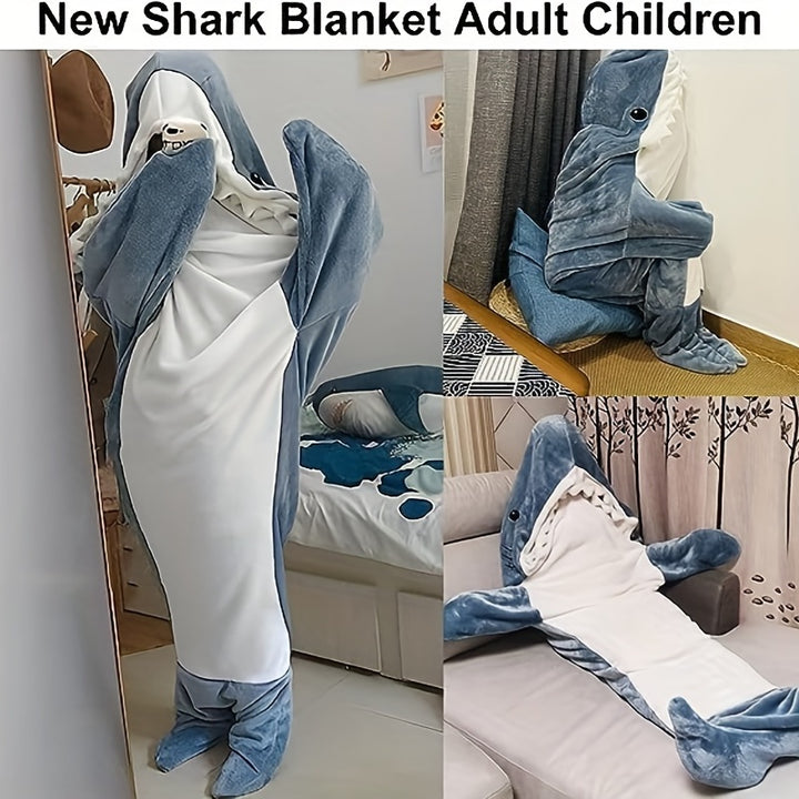 Shark Onesie Blanket For Adults, Shark Blanket Hoodie, Shark Blanket Super Soft Cozy Flannel, Boys Girls Cosplay Costume Sleeping Bag For Night - Super Amazing Store