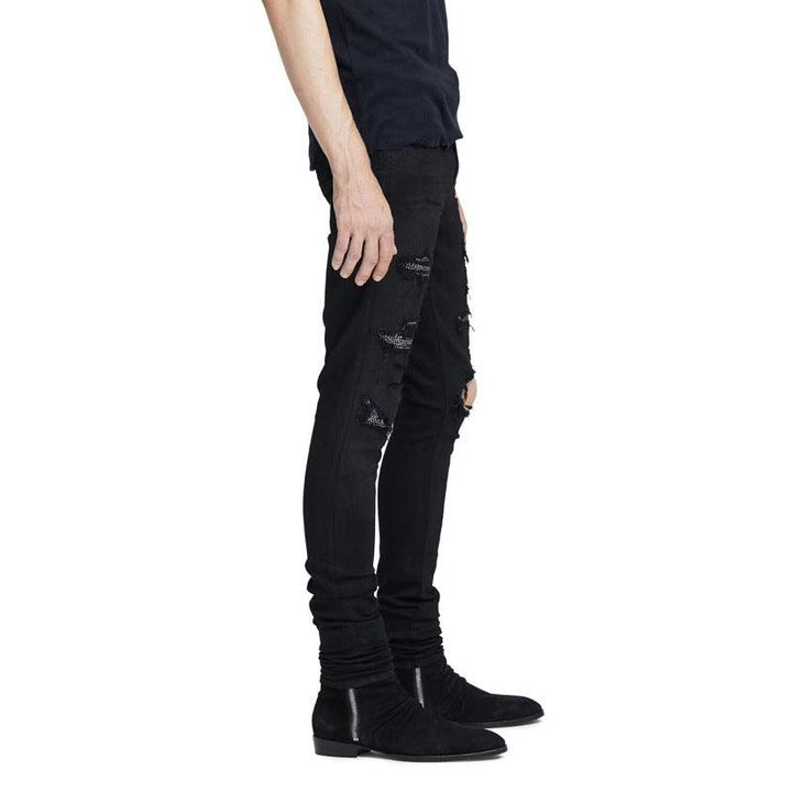 Ripped men's rhinestone jeans - Super Amazing Store