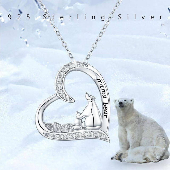 925 Sterling Silver Mama Bear Baby Mother and Child Necklaces Jewelry - Super Amazing Store