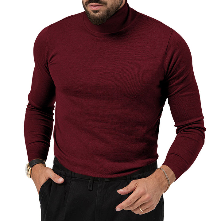 Autumn And Winter New High-elastic Turtleneck Knitted Cashmere Sweater Thickened Young Men's Warm Undercoat - Super Amazing Store