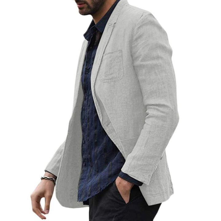 autumn Solid for Men Cotton Thin Suits Blazers Jacket coa - Super Amazing Store