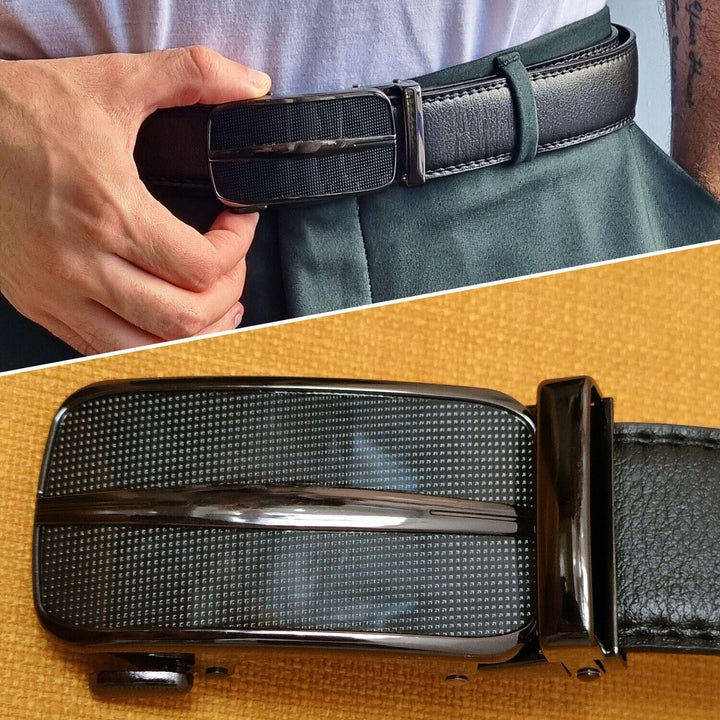 Microfiber Leather Mens Ratchet Belt Belts For Men Adjustable Size, Slide Buckle - Super Amazing Store