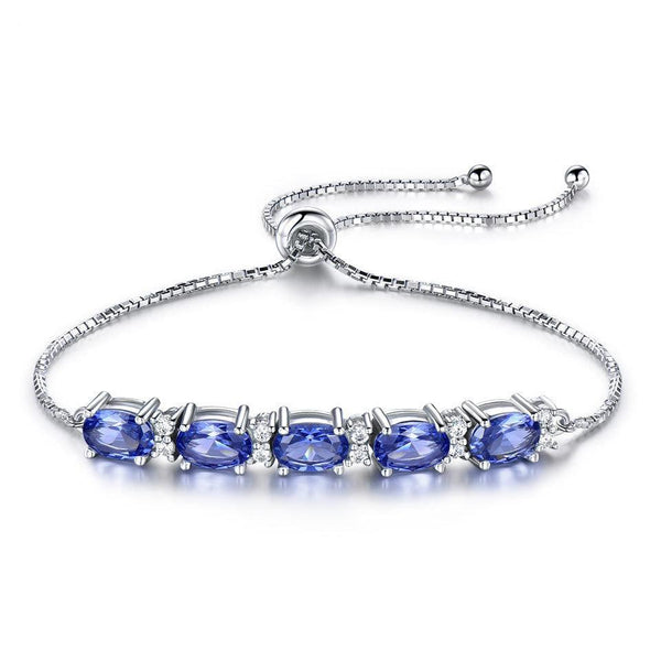 Bracelets For Women Gemstone Blue Topaz Adjustable Chain Link Bracelet Christmas Jewelry - Super Amazing Store