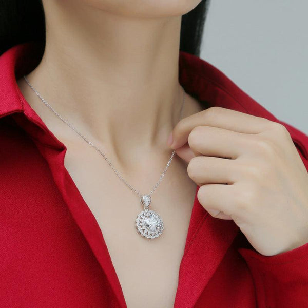 S925 Silver Necklace With Moissanite Pendant - Super Amazing Store