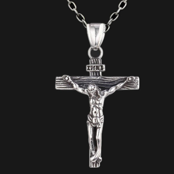 Cross Necklace For Men With Flower Basket 60cm Keel Chain - Super Amazing Store