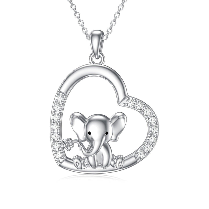 Elephant Necklace 925 Sterling Silver Elephant Pendant Necklace Elephant Jewelry Gifts for Women - Super Amazing Store